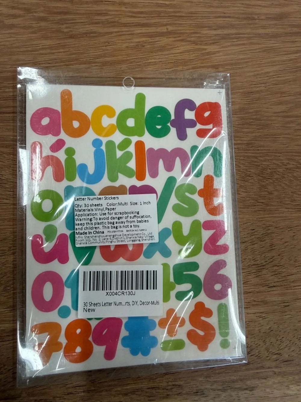Multicolor‎ Alphabet Sticker Pack - Home Party Supplies